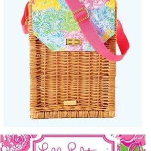 Lilly Pulitzer Floral Wicker Wine Basket